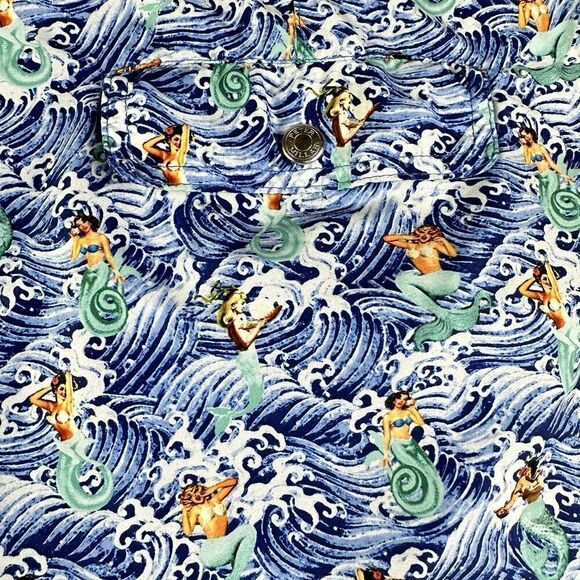 Peter Millar Swim Trunks Shorts Mens XL Lined Gemma Mermaid Allover Print FLAW* - Picture 6 of 16
